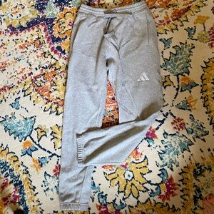 Adidas Gray Sweatpants with Elastic Waistband and Cuffs